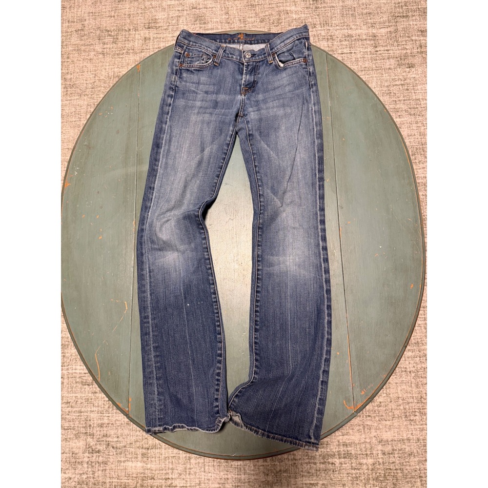 Y2K 7 For All Mankind Bootcut Jeans Womens 26 Blue Denim Low Rise U075080U-080U